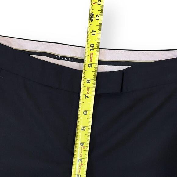 Theory Black Ibbey Dress Pants Womens 4 Low Rise Wool Stretch Ankle Slits USA - Picture 8 of 10